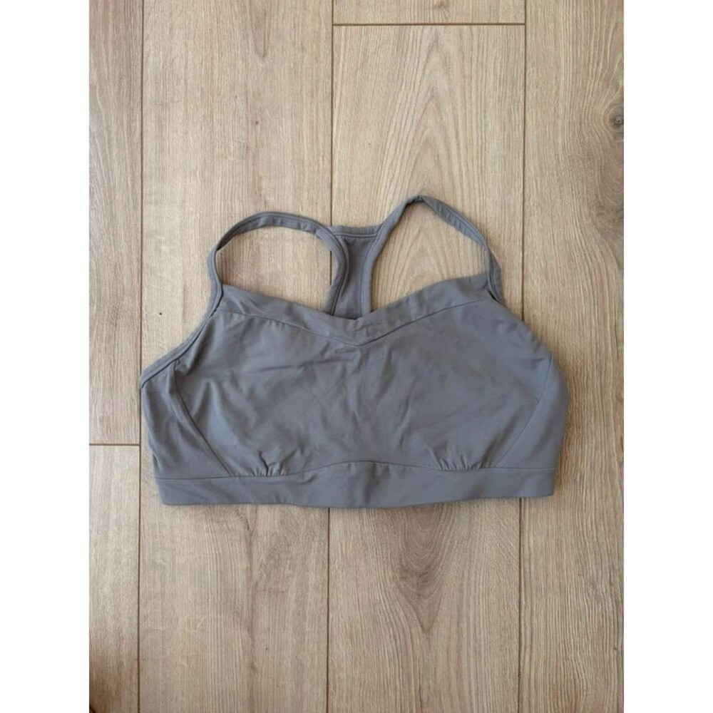 Athleta Taupe Gray Strappy Sports Bra XL